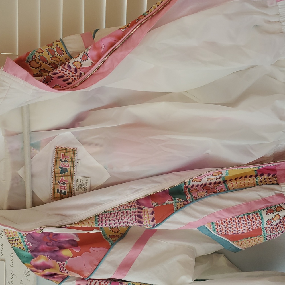 Colorful 80's-90's Patchwork Design Windbreaker Jacket - Picture 8 of 9